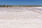 Salt collection at the saltworks of Trapani in Sicily