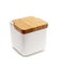 Salt container with wooden lid