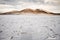 Salt crust in the shore of lagoon and salt lake Tuyajto