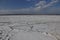 Salt dry and cracked lake Akrotiri in Cyprus