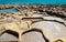 Salt evaporation ponds off the coast of Gozo,Malta