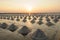 Salt Farm, salt pan in Thailand