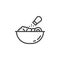 Salt food in a bowl line icon