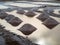 Salt heaps in evaporation ponds