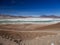 Salt lake in chile atacama desert