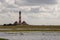 Salt marsh at the Westerheversand lighthouse at high tide