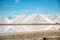 Salt mountains in Bonaire. Salt Pyramids , caribbean island, dutch antilles. Salt mountain range. Salt towers