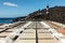 Salt pans in front of the lighthouse of Fuencaliente