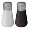 Salt and pepper shaker, ceramic cutlery with metal cap