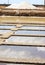 Salt piles near Tavira in the south of Portugal