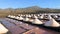 Salt piles on a saline exploration in salt factory refinery mines Janubio, Lanzarote, Canary Islands, Spain, 4k footage