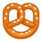 Salt pretzel icon, cartoon style
