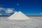 Salt pyramids on salar Uyuni