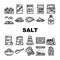 salt sea food crystal powder icons set vector