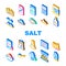 salt sea food crystal powder icons set vector