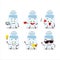 Salt shaker cartoon character with various types of business emoticons