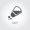 Salt shaker seasoning icon in flat design. Pictogram for food cooking theme. Simple emblem of spice. Vector illustration