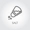 Salt shaker seasoning icon in line style. Outline pictogram for food cooking theme. Simple emblem of spice. Vector