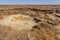 Salt slabs of the miners working in the salt plains in the Danakil Depression in Ethiopia.