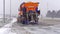 Salt spreader truck snow