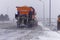 Salt spreader truck winter