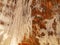 Salt stalactites at the salt mountain cavern, Cardona, Spain.