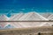 Salt towers in bonaire, mountaine of salt on the island of bonaire antilles, netherlands. Caribbean