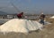 Salt workers working at the factory