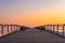 Saltburn pier and a golden sunrise. North Yorkshire.