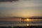 Saltburn pier landmark at sunrise.