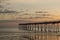 Saltburn pier landmark at sunrise.