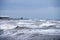 Saltcoats Harbour in Scotland as a Storm hits the town.