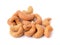 Salted cashew nut on white background