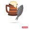 Salted fish and beer color flat icon