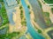 Salterns, areas with hypersaline water for natural salt-works, near Les Sables d\\\'Olonne, Pays de la Loire, France