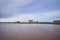 Saltpans in traditional salt production close to sicilian city Trapani in italy