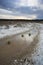 Saltpeter on the floor of a lagoon in a semi desert environment, La Pampa province,