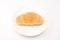 salty butter roll bread on plate on white background