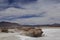 Salty lagoon in the mountains of andes in the atakama desert of chile