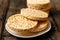 Salty rice crackers galettes with spices