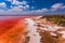 The salty shore of the Laguna Salada de Torrevieja.Spain.