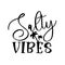 Salty Vibes - happy slogan with palm tree silhouette.