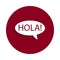 salutation of the hall icon in badge style. One of spain collection icon can be used for UI, UX