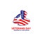 salute army flag Vector illustration of American veterans day, 11th November with simple typography