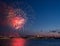 Salute, fireworks in Saint Petersburg, Peter and Paul fortress. Victory day, 9 may