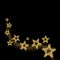 Salute of gold stars on a black background vector eps