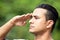 Saluting Civilian Adult Hispanic Male