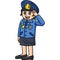 Saluting Policewoman Cartoon Colored Clipart