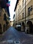 Saluzzo town, Piedmont region, Italy. Art, history, arches and splendid alley