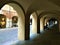 Saluzzo town, Piedmont region, Italy. Art, history, arches and splendid ancient alley